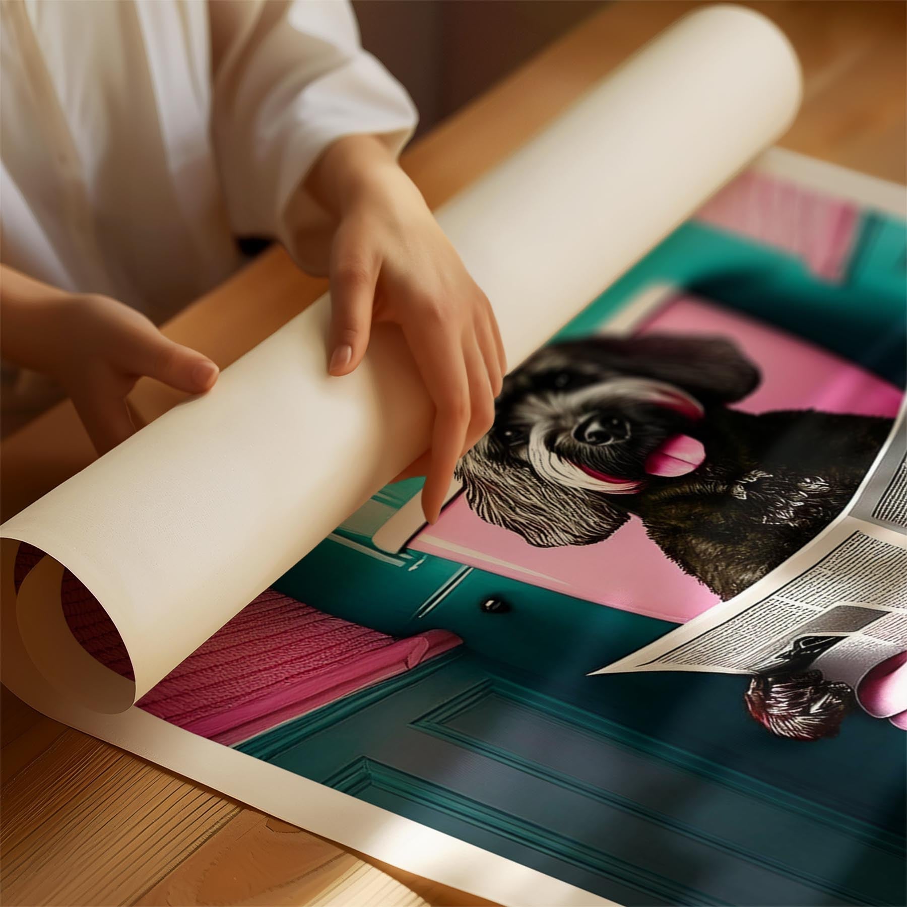 Groodle Toilet Dogs PInk and Turquise image 1