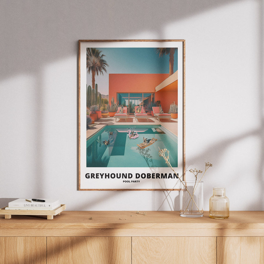 Greyhound Doberman Pool Party image 8