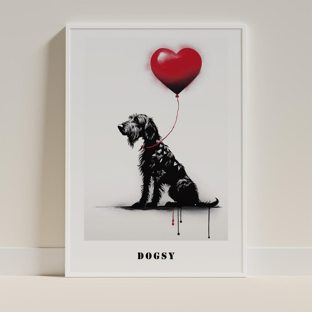 Irish Wolfhound DOGSY Series inspired by the Art of Banksy with text Dogsy image 9