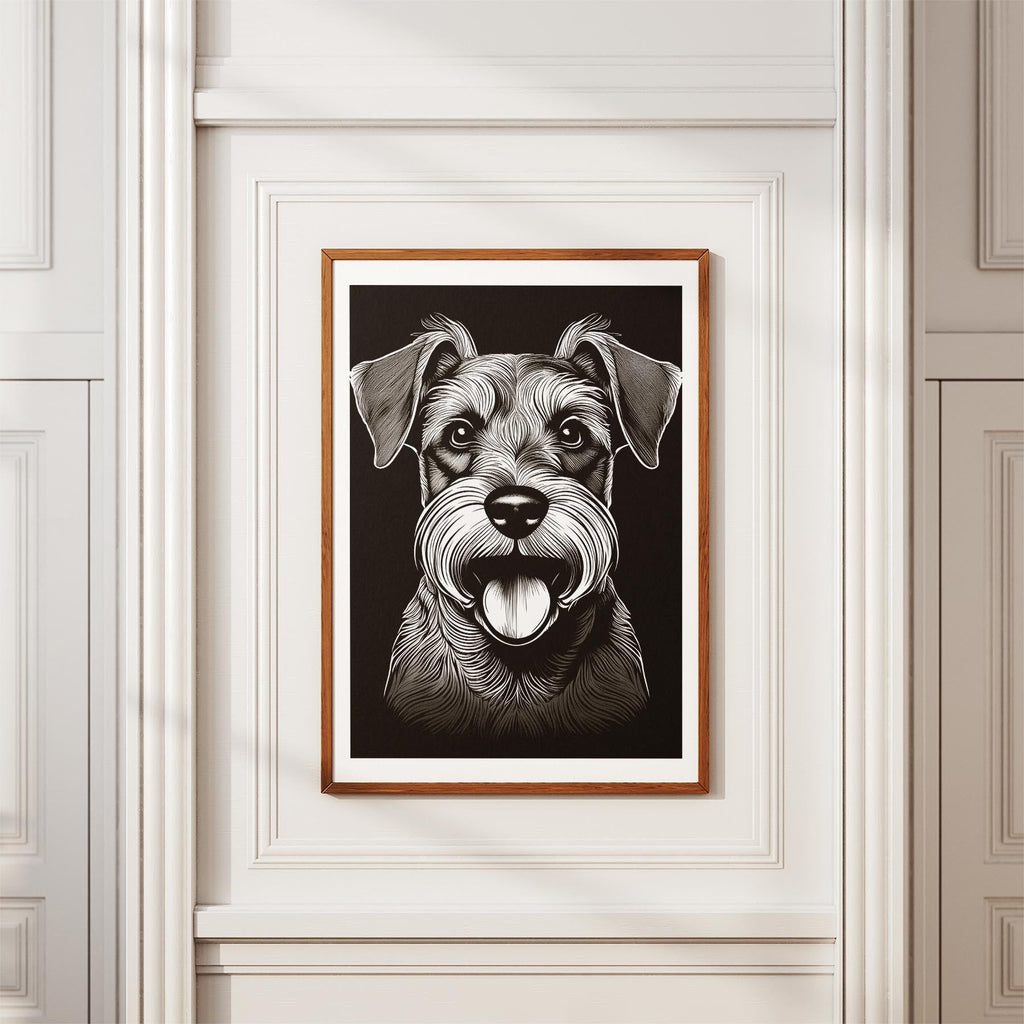 Schnauzer Line Dog Series in Black and White image 3