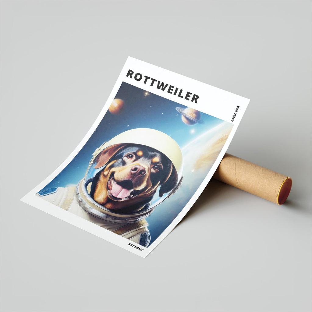 Rottweiler Astronaut Dog Series with Text Astro Dog image 6