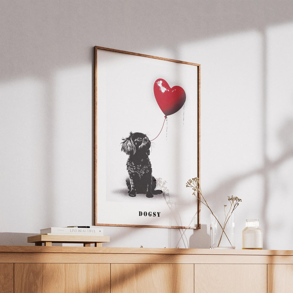 Japanese Chin DOGSY Series inspired by the Art of Banksy with text Dogsy image 5