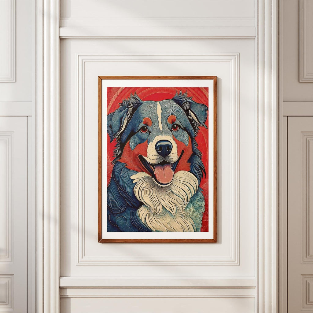 Australian Shepherd Hokusai Japanese Inspired Dog Series image 3