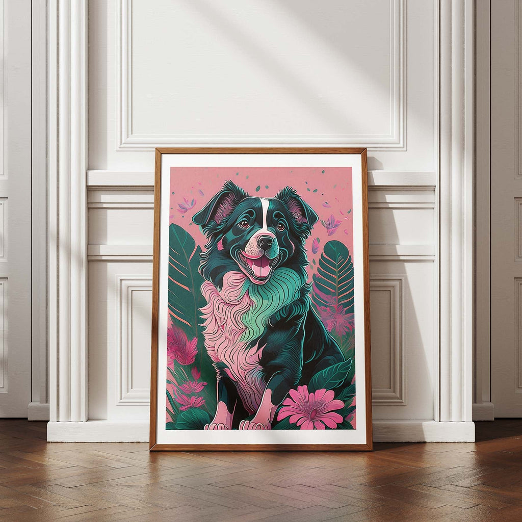 Border Collie Flowery Dog image 4