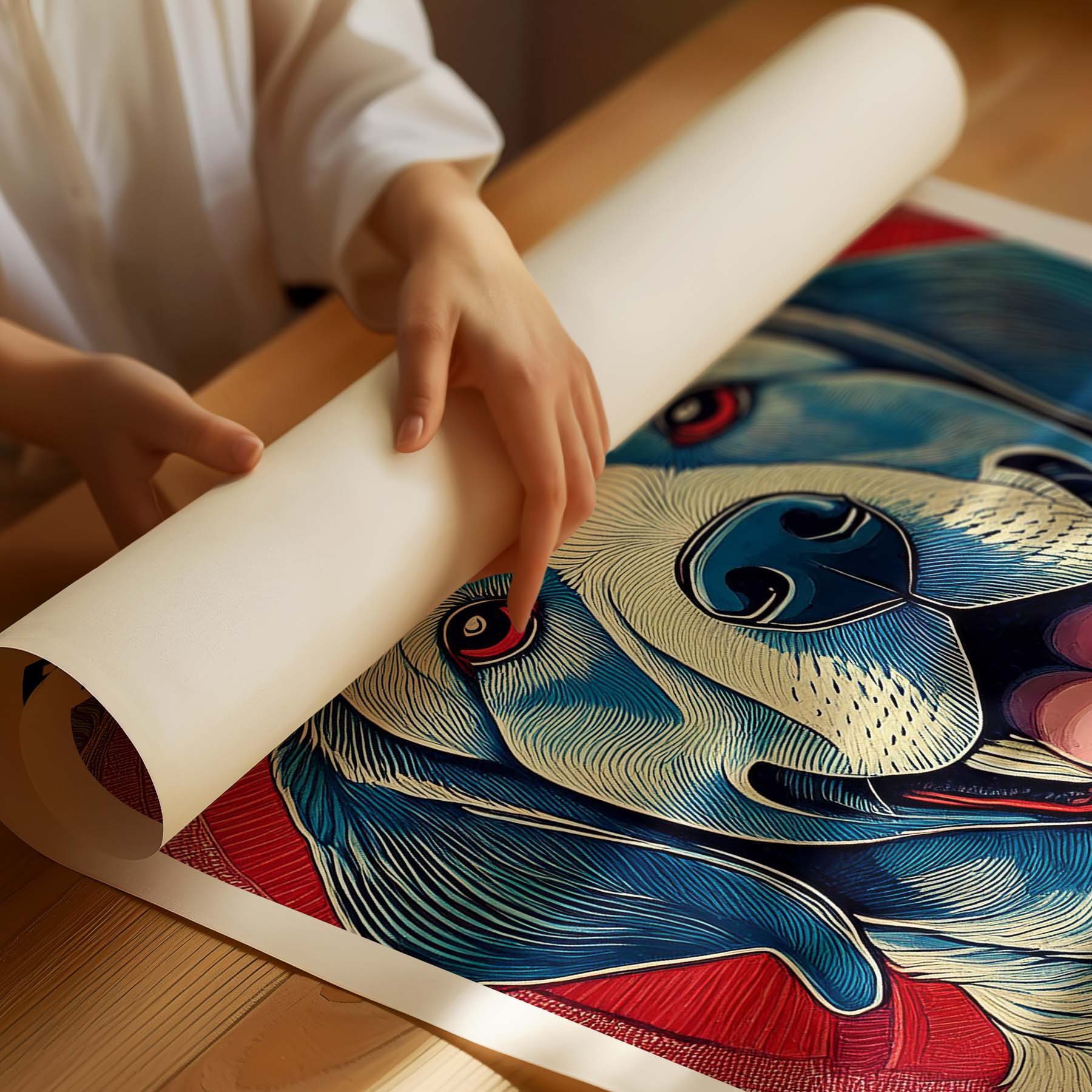 Labrador Retriever Hokusai Japanese Inspired Dog Series with Text image 1