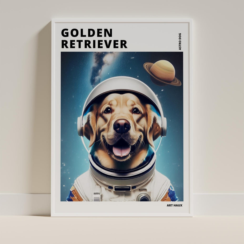 Golden Retriever Astronaut Dog Series with Text Astro Dog image 9