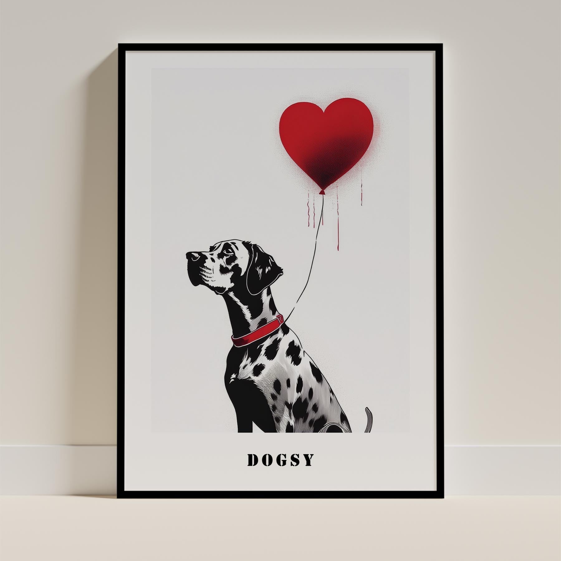 Dalmatian DOGSY Series inspired by the Art of Banksy with text Dogsy image 0