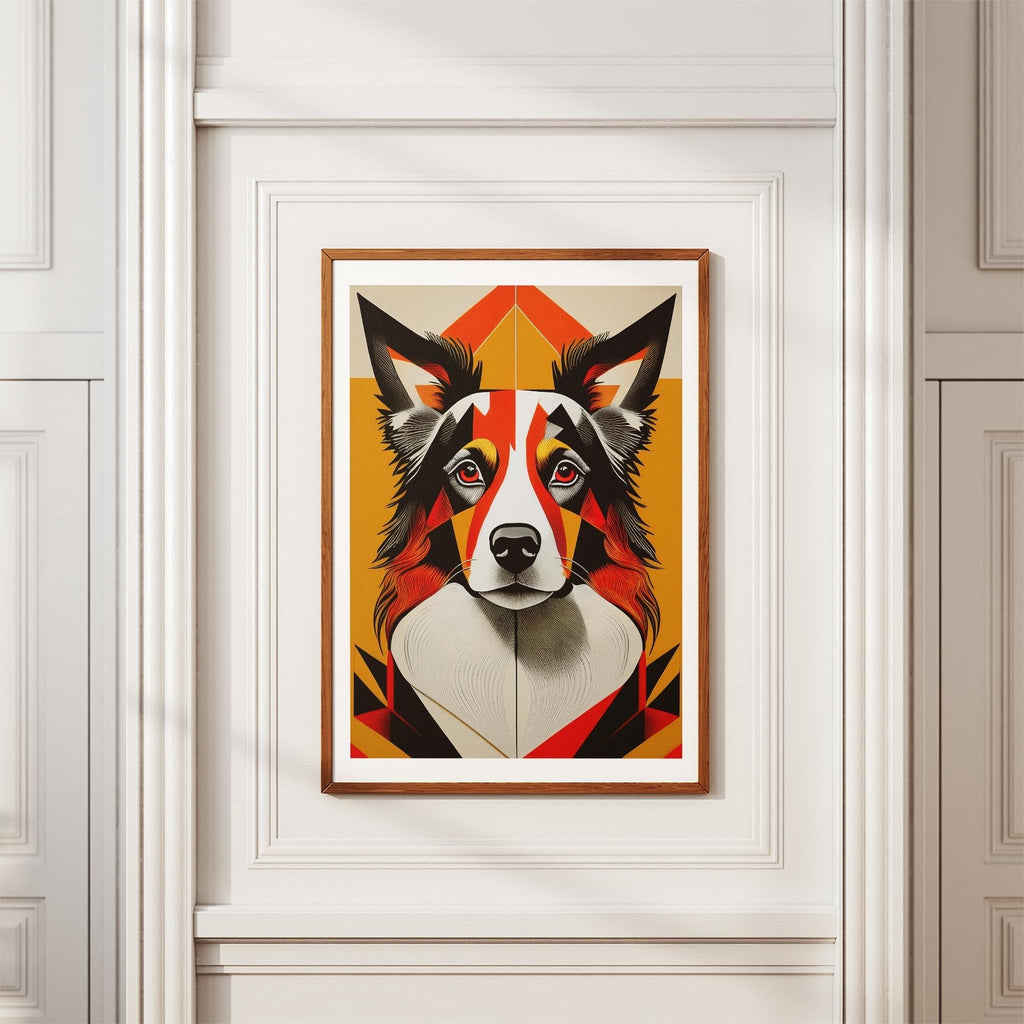 Border Collie Geometric Orange Series image 3