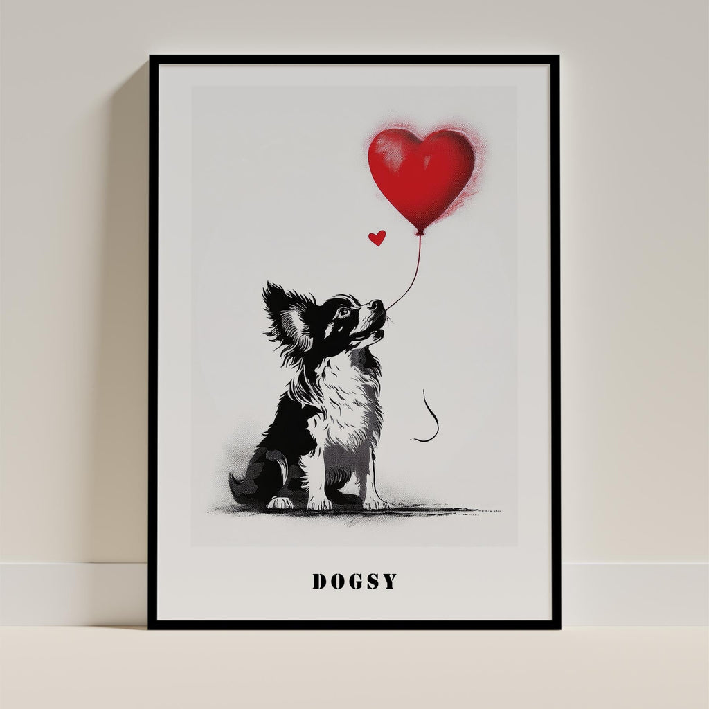 Papillon DOGSY Series inspired by the Art of Banksy with text Dogsy image 0