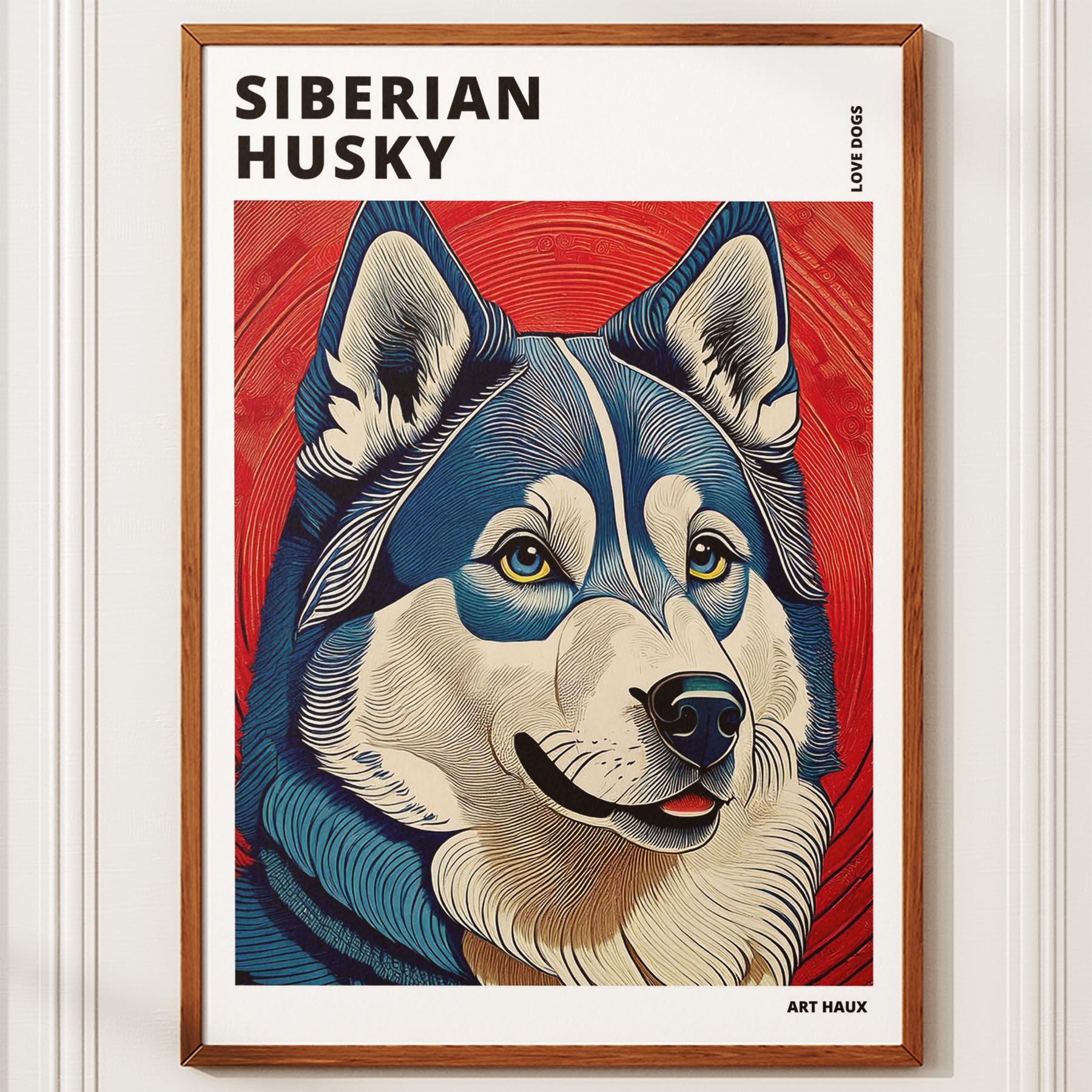 Siberian Husky Hokusai Japanese Inspired Dog Series with Text image 9