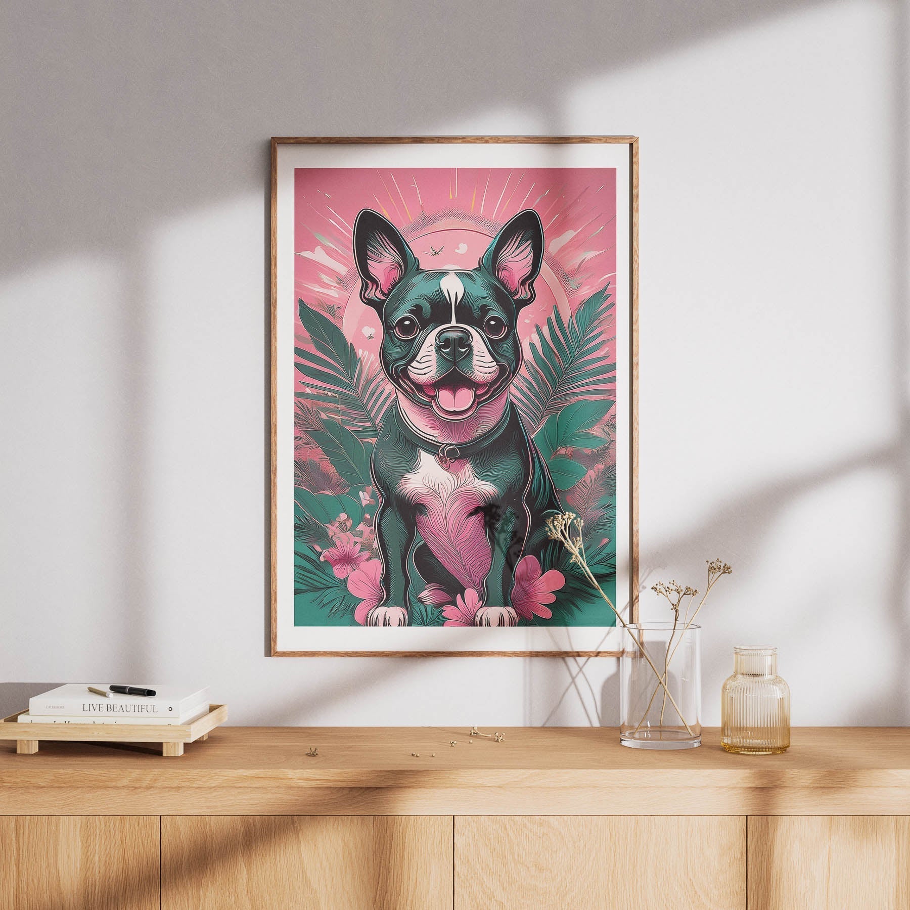 Boston Terrier Flowery Dog image 8