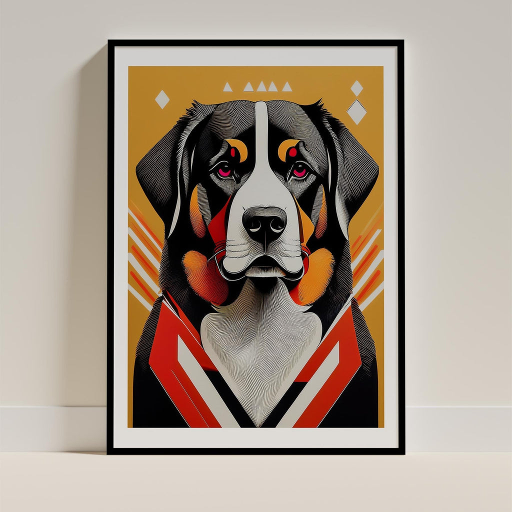 Bernese Mountain Dog Geometric Orange Series image 0