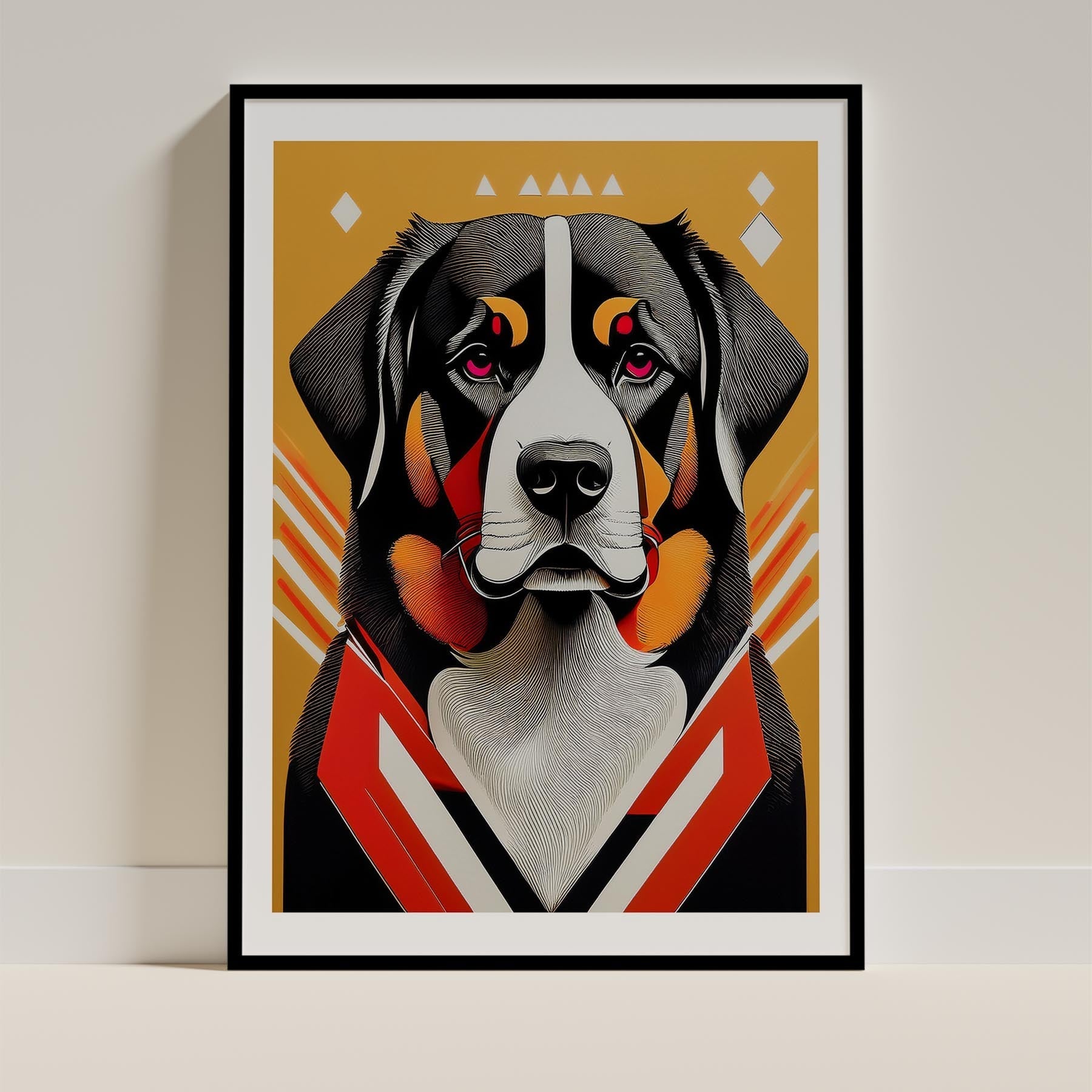 Bernese Mountain Dog Geometric Orange Series image 0