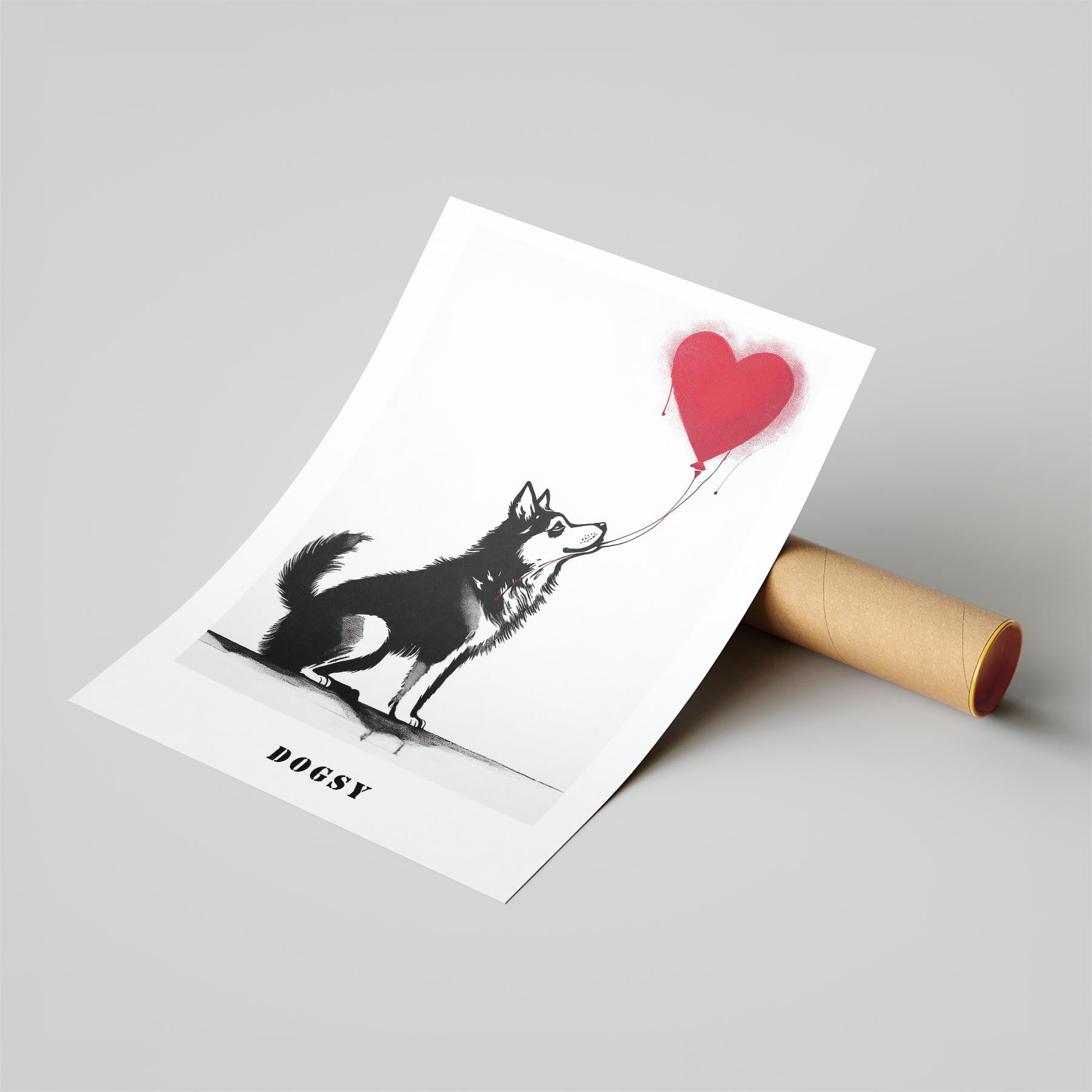 Alaskan Malamute DOGSY Series inspired by the Art of Banksy with text Dogsy image 6