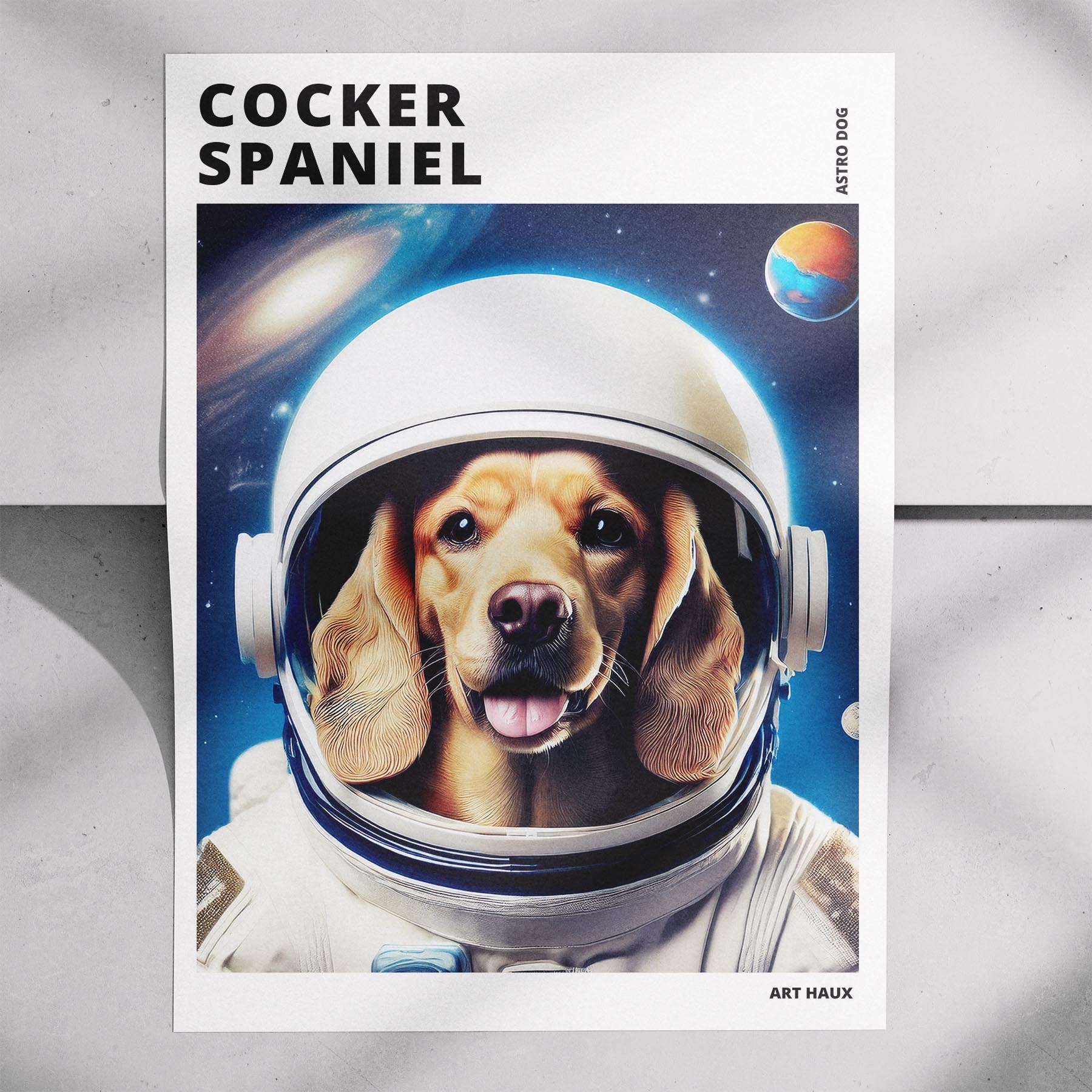 Cocker Spaniel Astronaut Dog Series with Text Astro Dog image 7