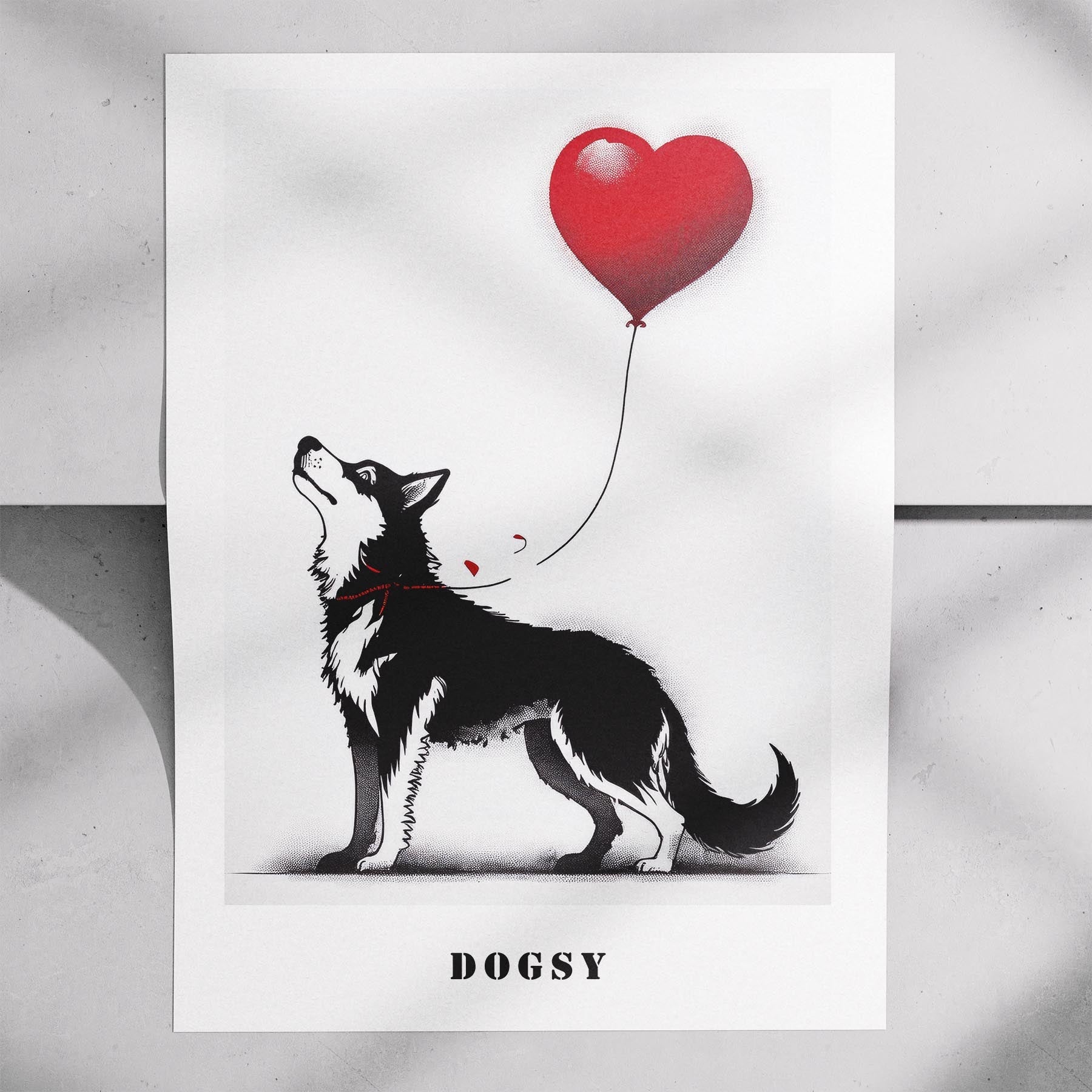 Siberian Husky DOGSY Series inspired by the Art of Banksy with text Dogsy image 7