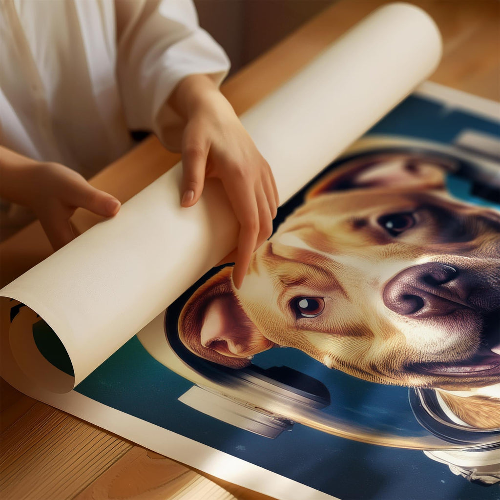 American Pitbull Terrier Astronaut Dog Series with Text Astro Dog image 1