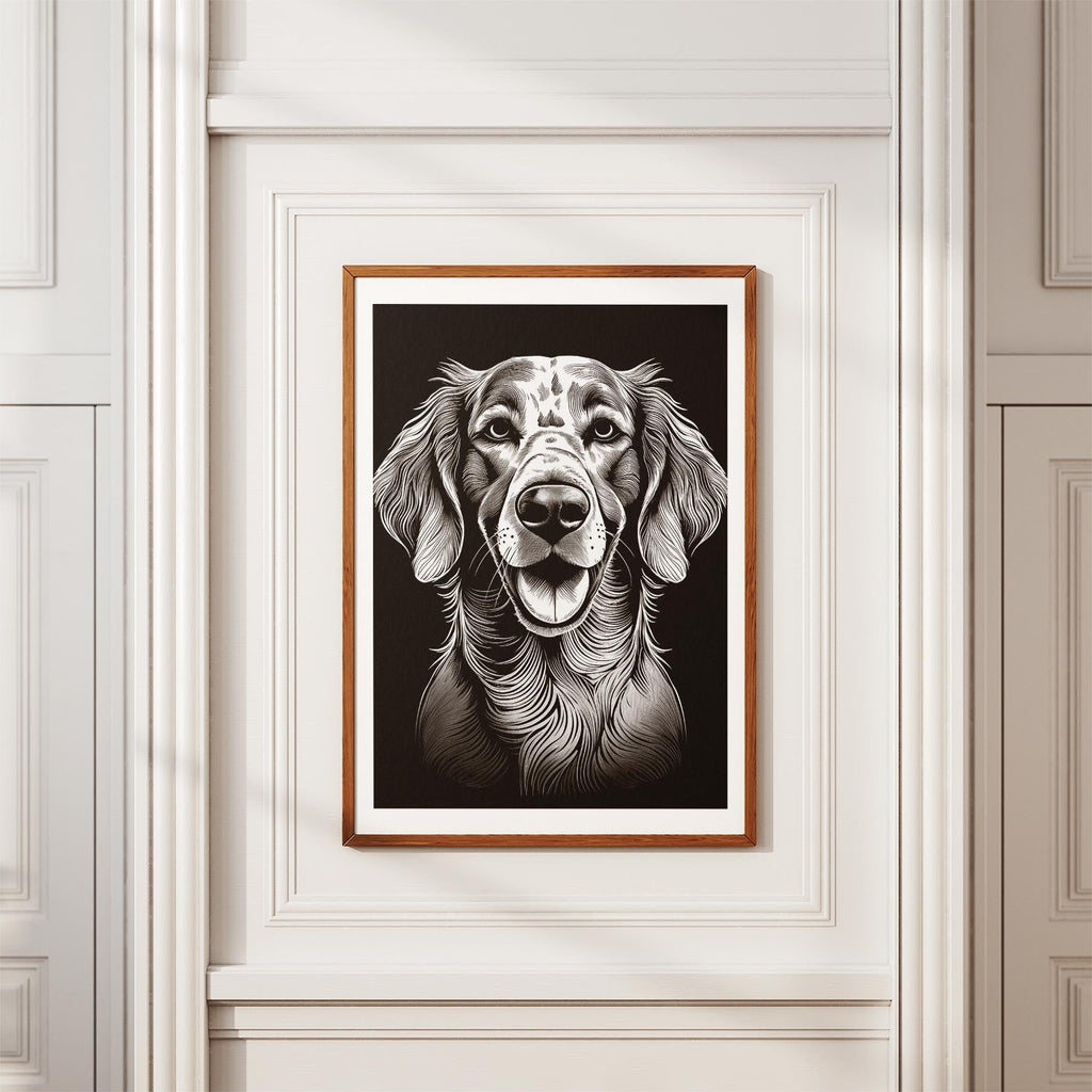 English Setter Line Dog Series in Black and White image 3