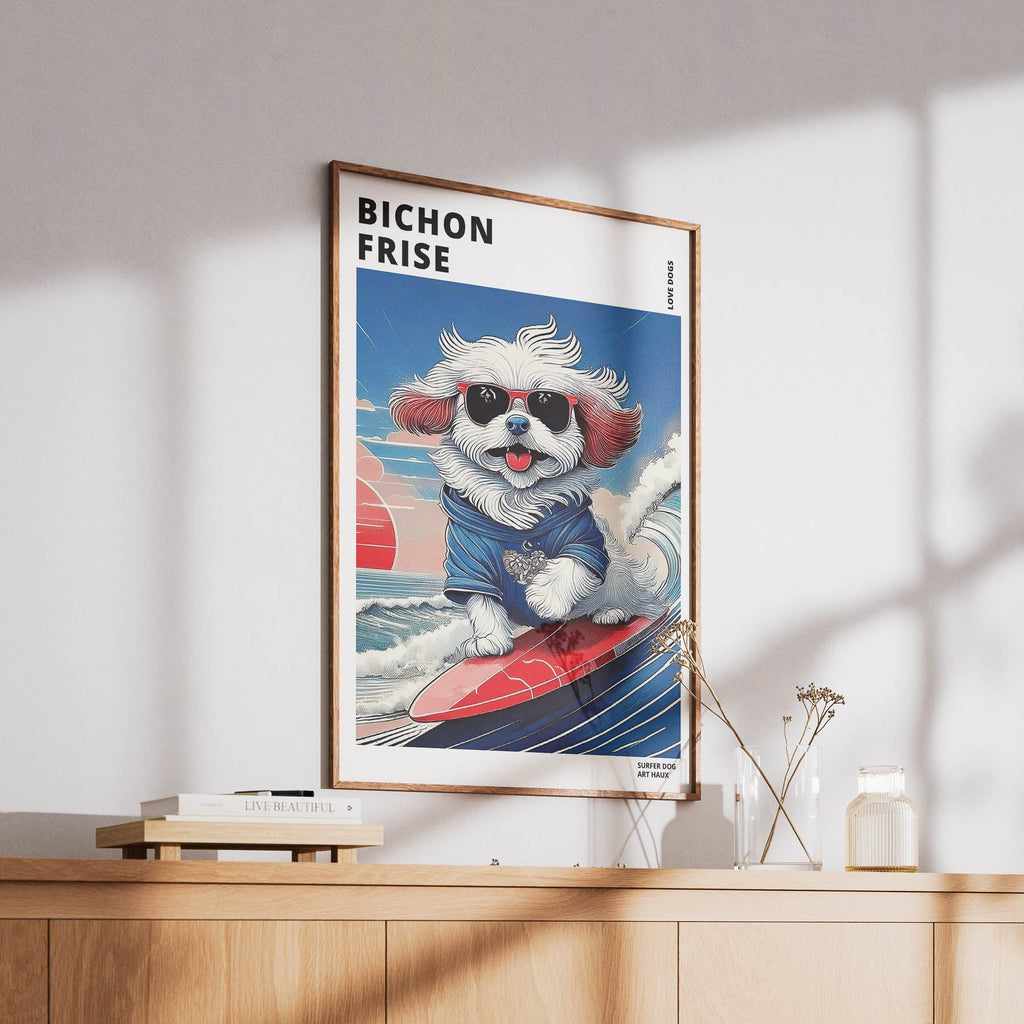 Bichon Frise Hokosai Surfer Dogs 1 image 6