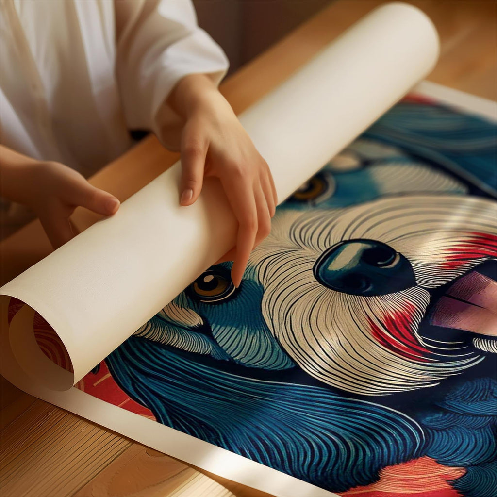 Groodle Hokusai Japanese Inspired Dog Series image 1