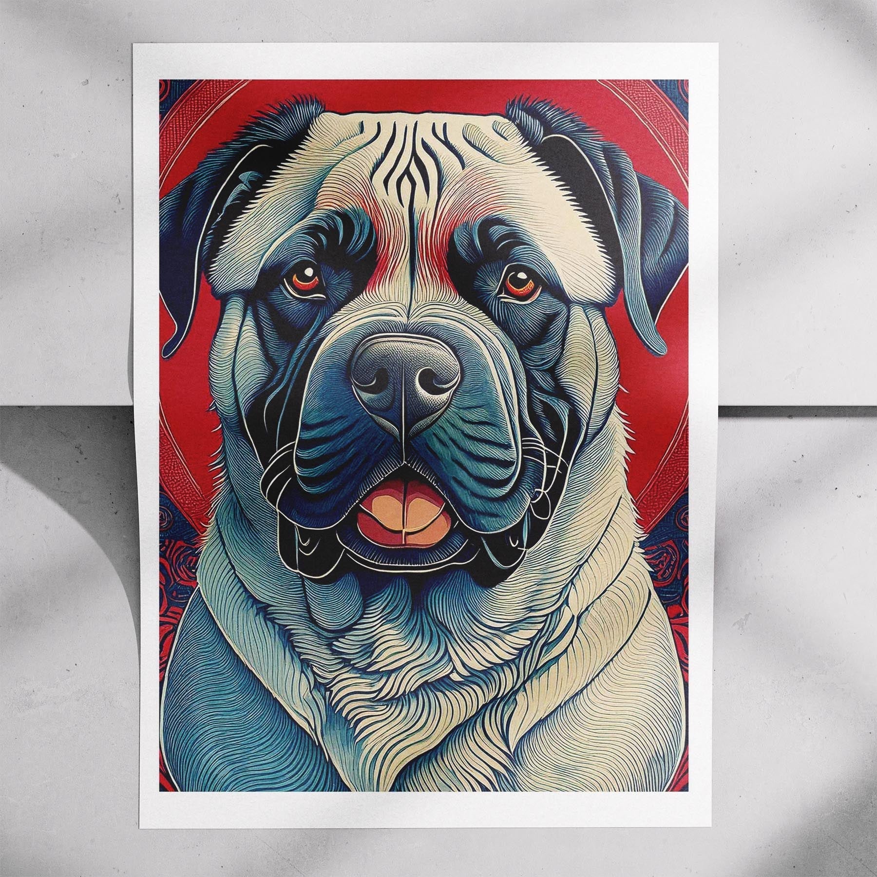 Mastiff Hokusai Japanese Inspired Dog Series image 7