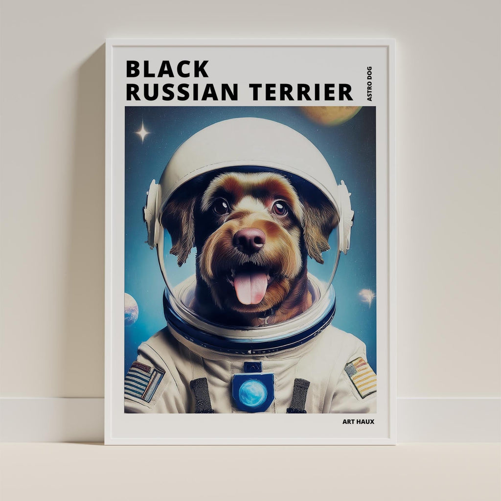 Black Russian Terrier Astronaut Dog Series with Text Astro Dog image 9