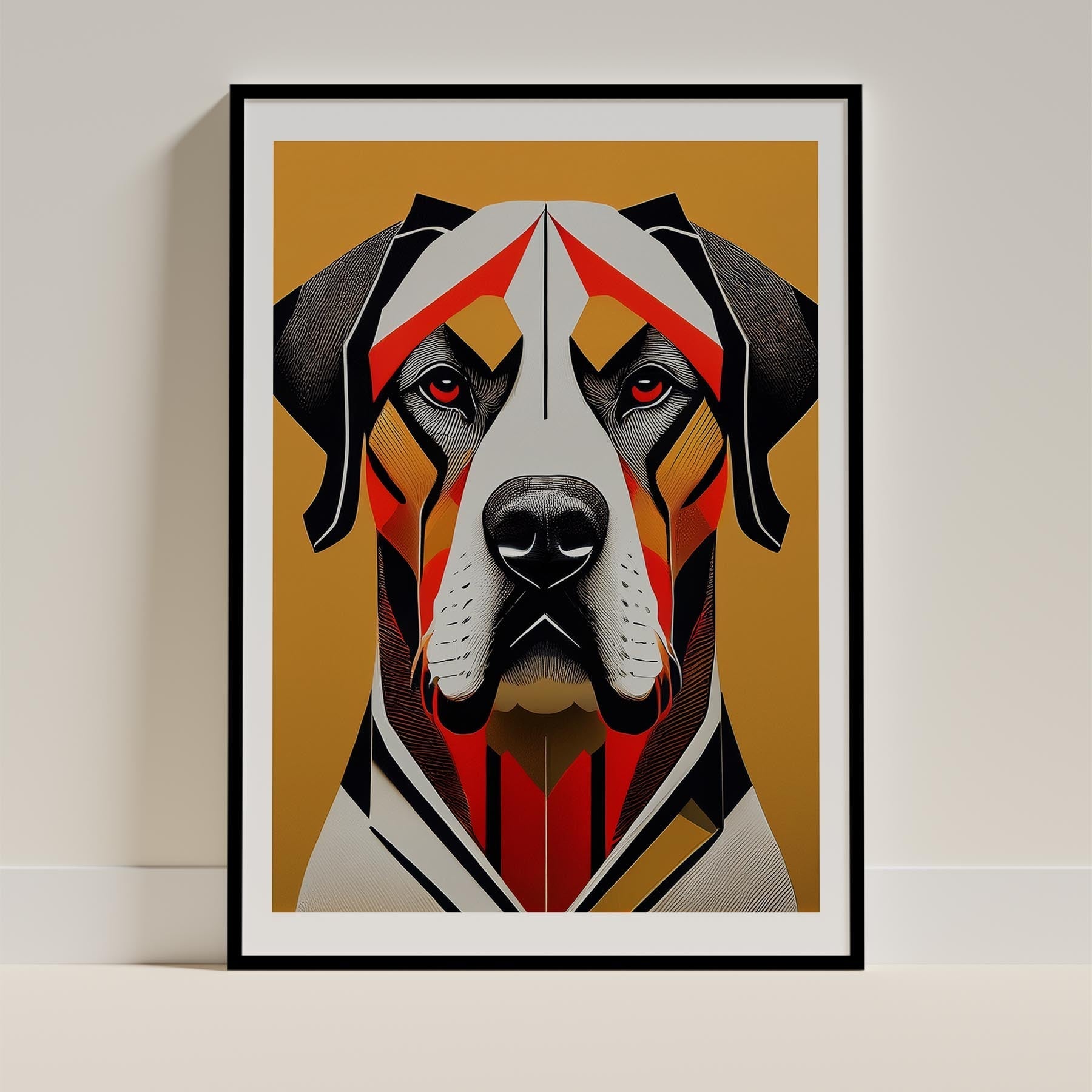 Neapolitan Mastiff Geometric Orange Series image 0