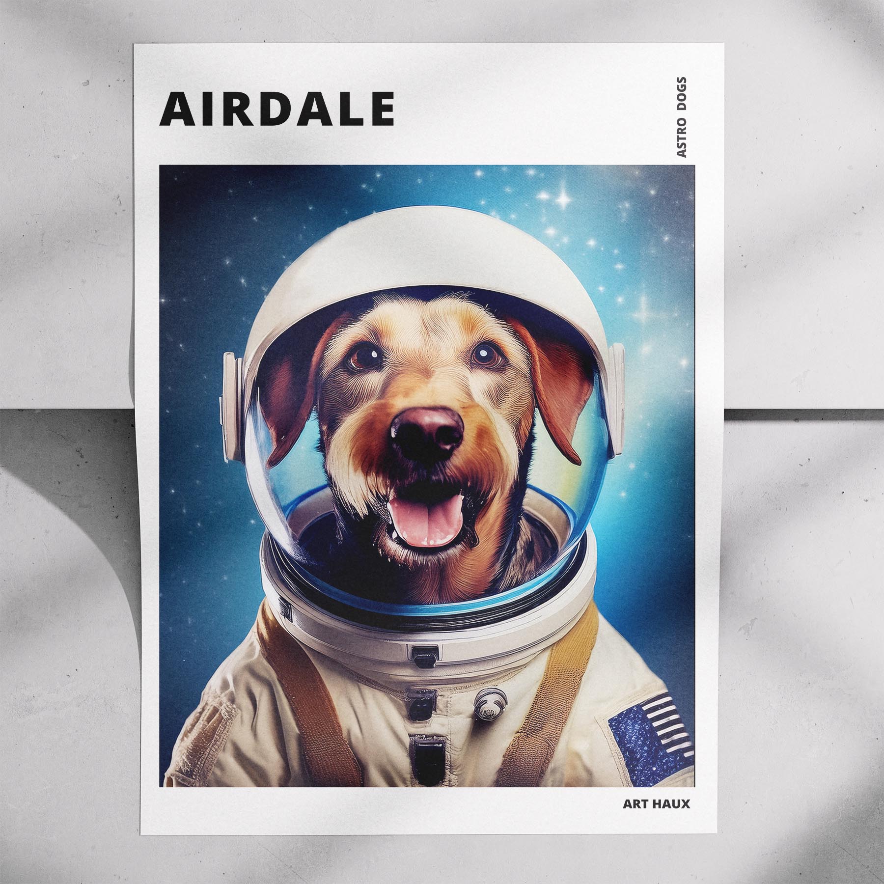 Airedale Astronaut Dog Series with Text Astro Dog image 7