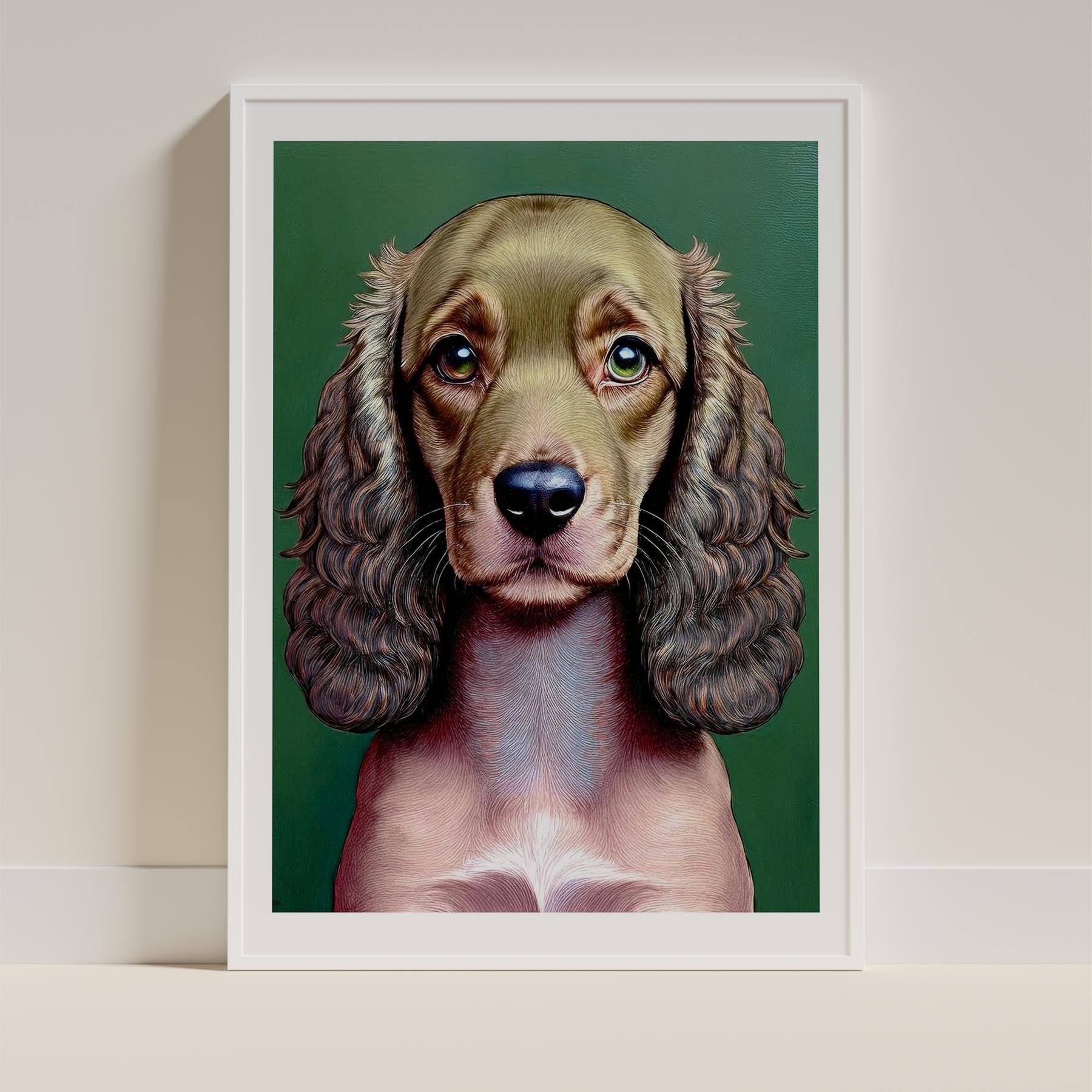 Cocker Spaniel Green Painted Series image 9