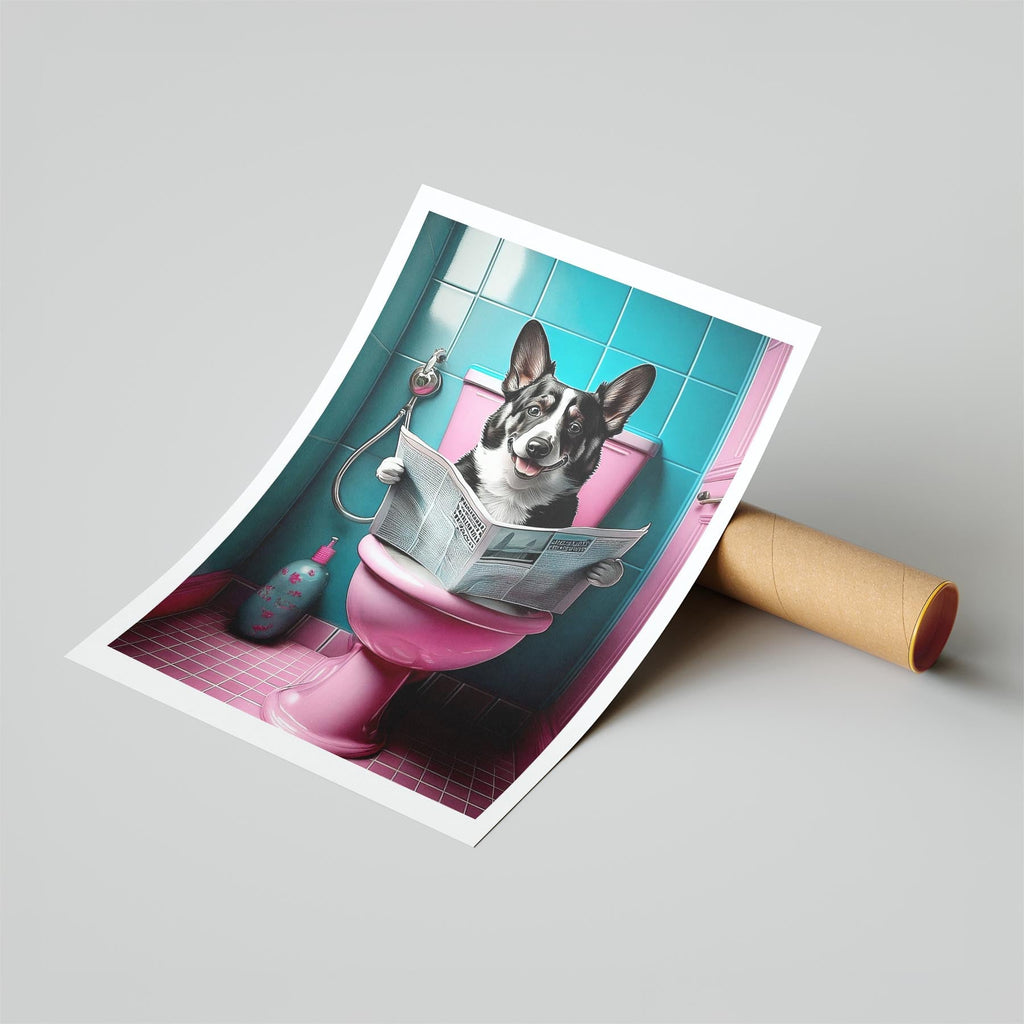 Corgi Toilet Dogs PInk and Turquise image 6