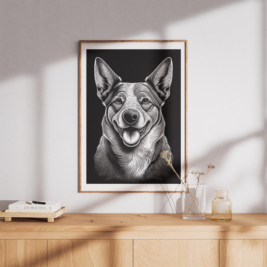 Cattle Dog Line Dog Series in Black and White image 8