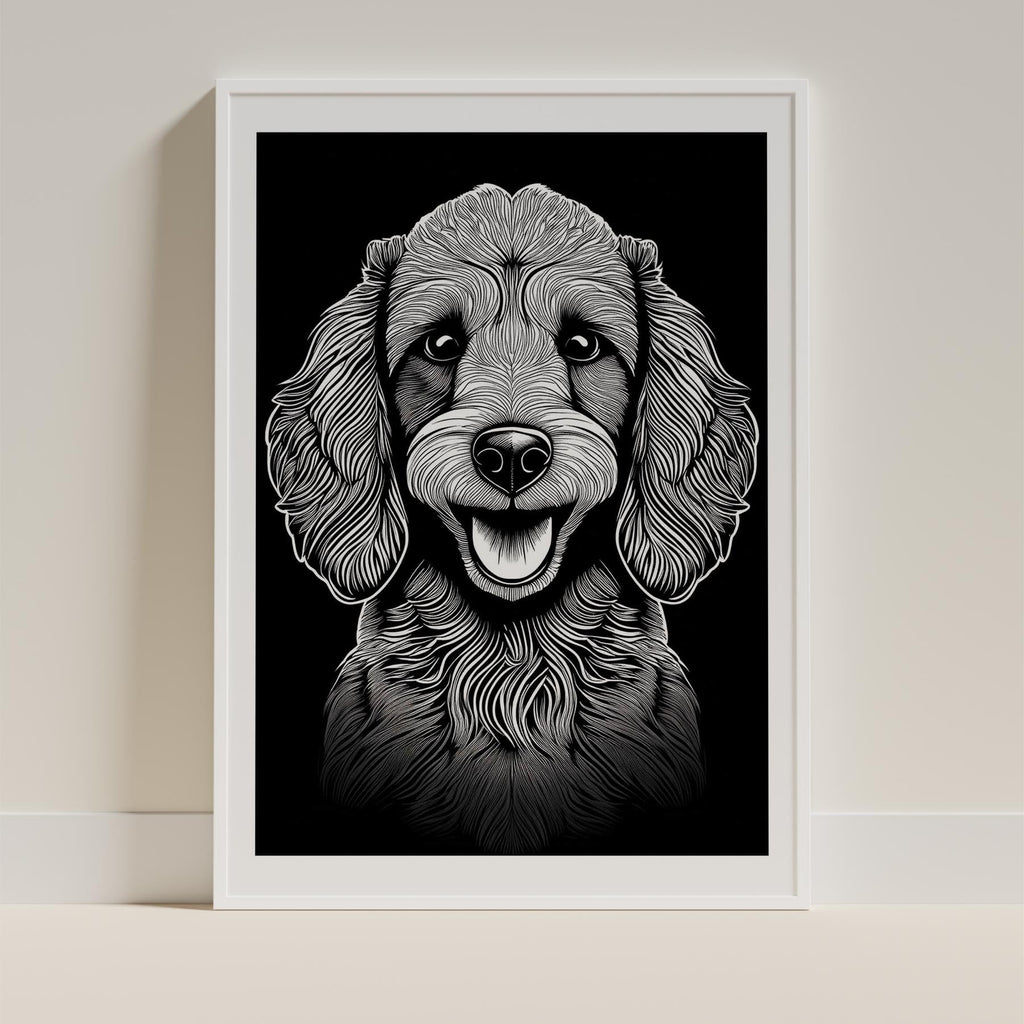 Poodle Line Dog Series in Black and White image 9