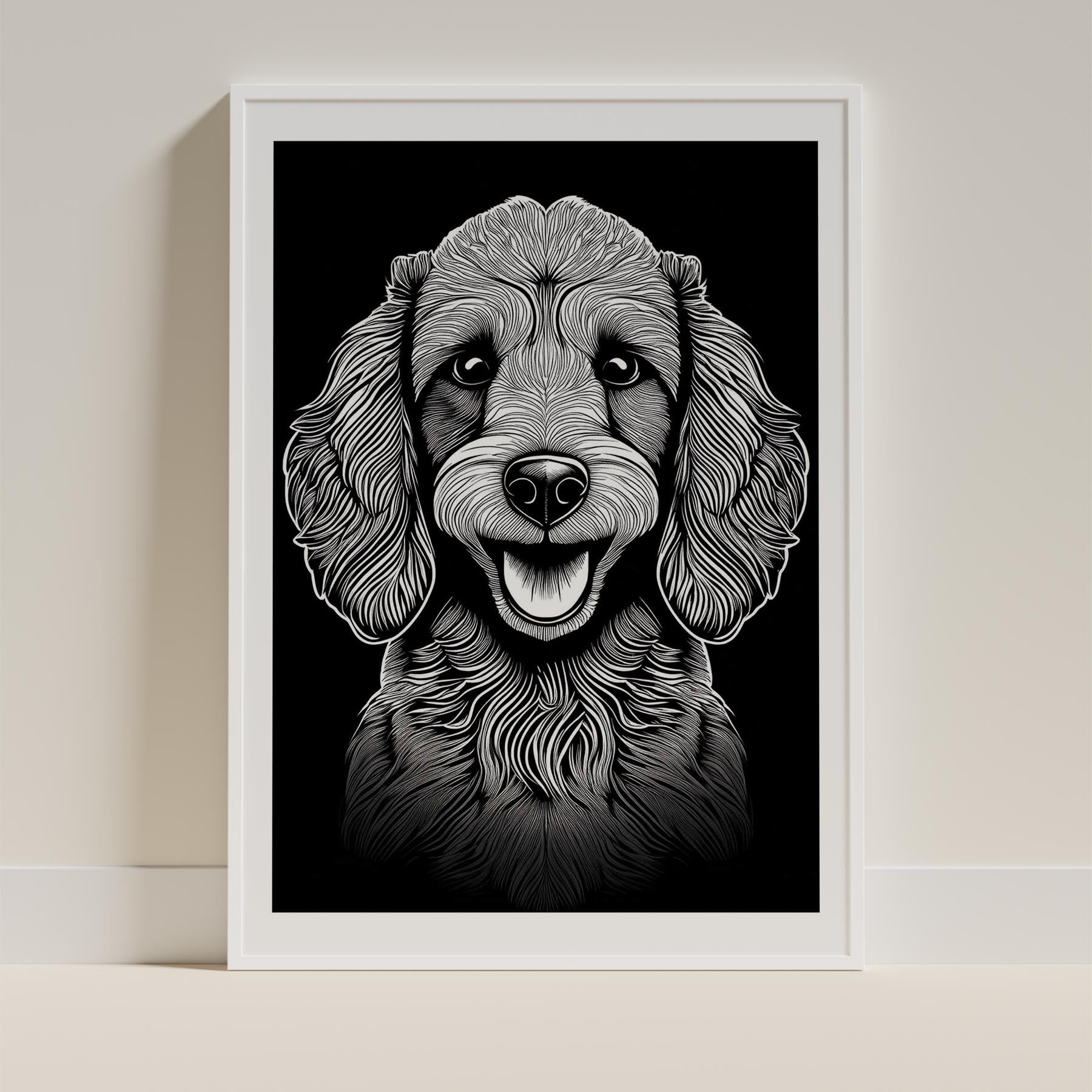 Poodle Line Dog Series in Black and White image 9