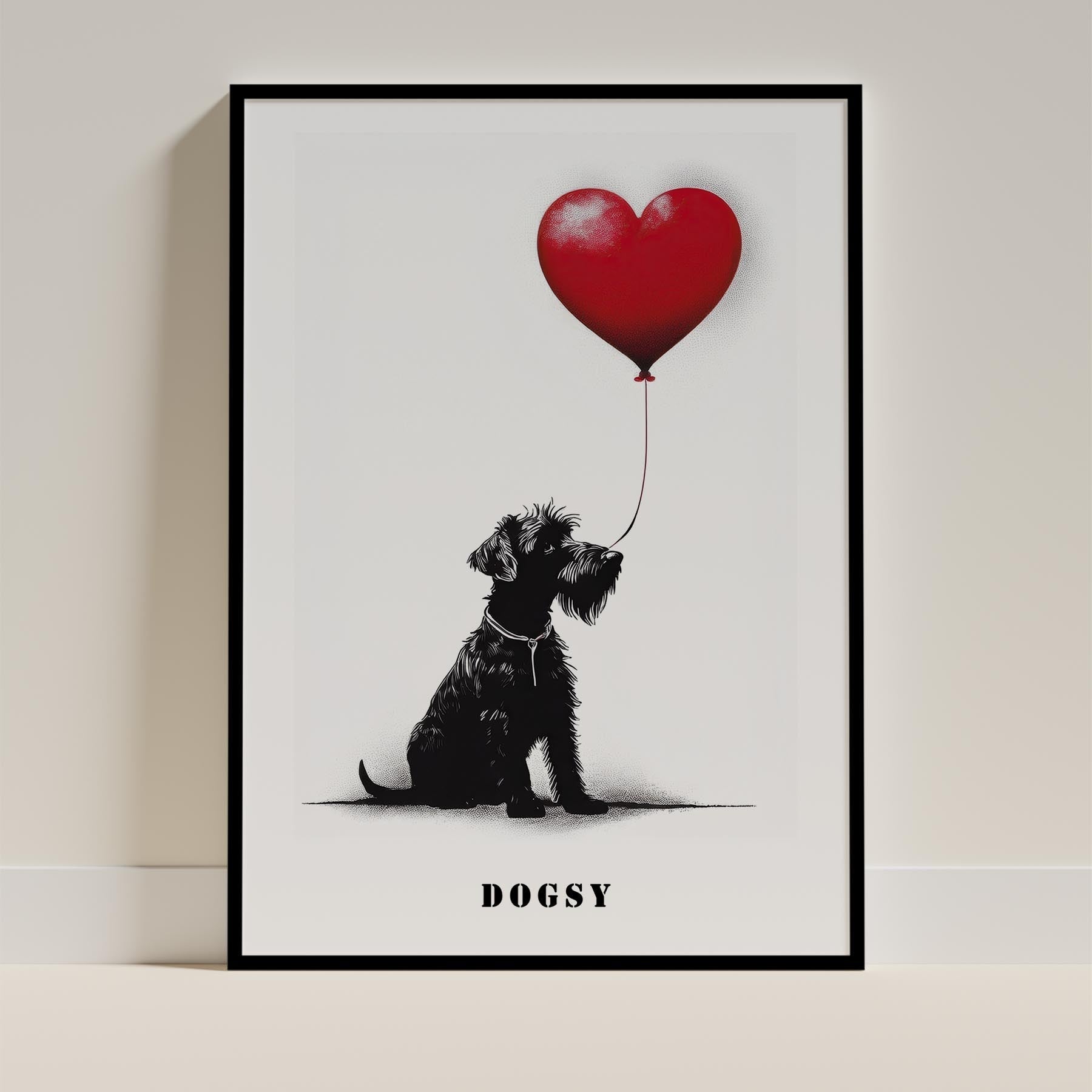 Irish Terrier DOGSY Series inspired by the Art of Banksy with text Dogsy image 0