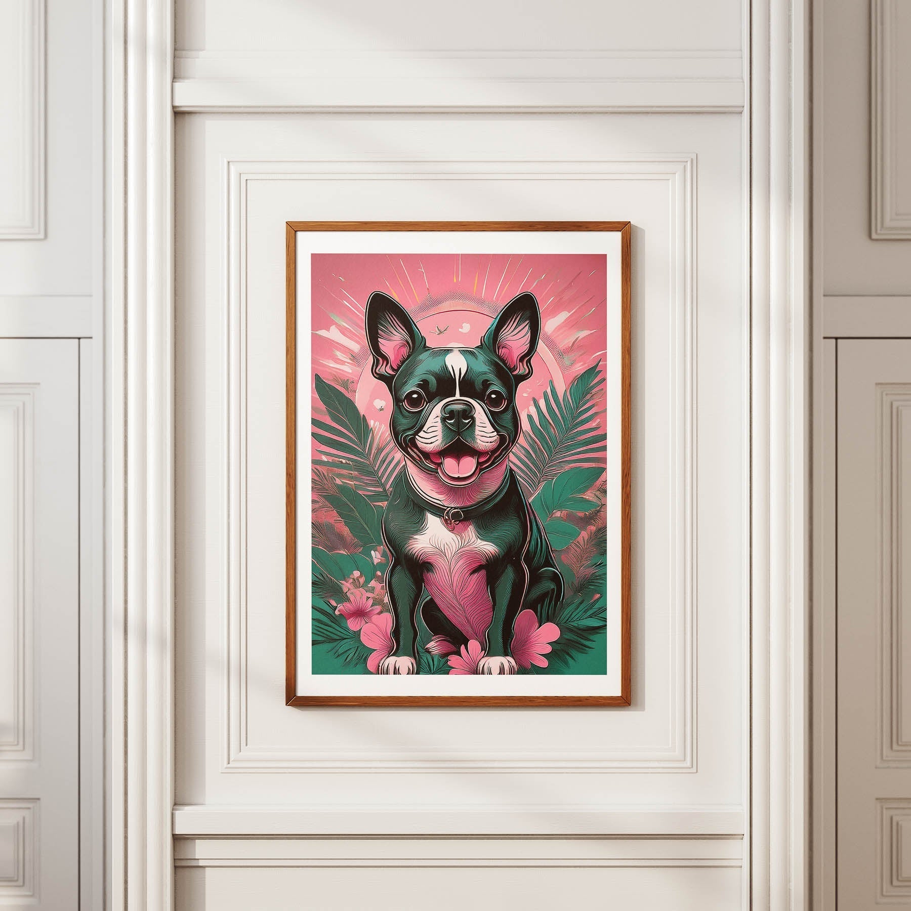 Boston Terrier Flowery Dog image 3