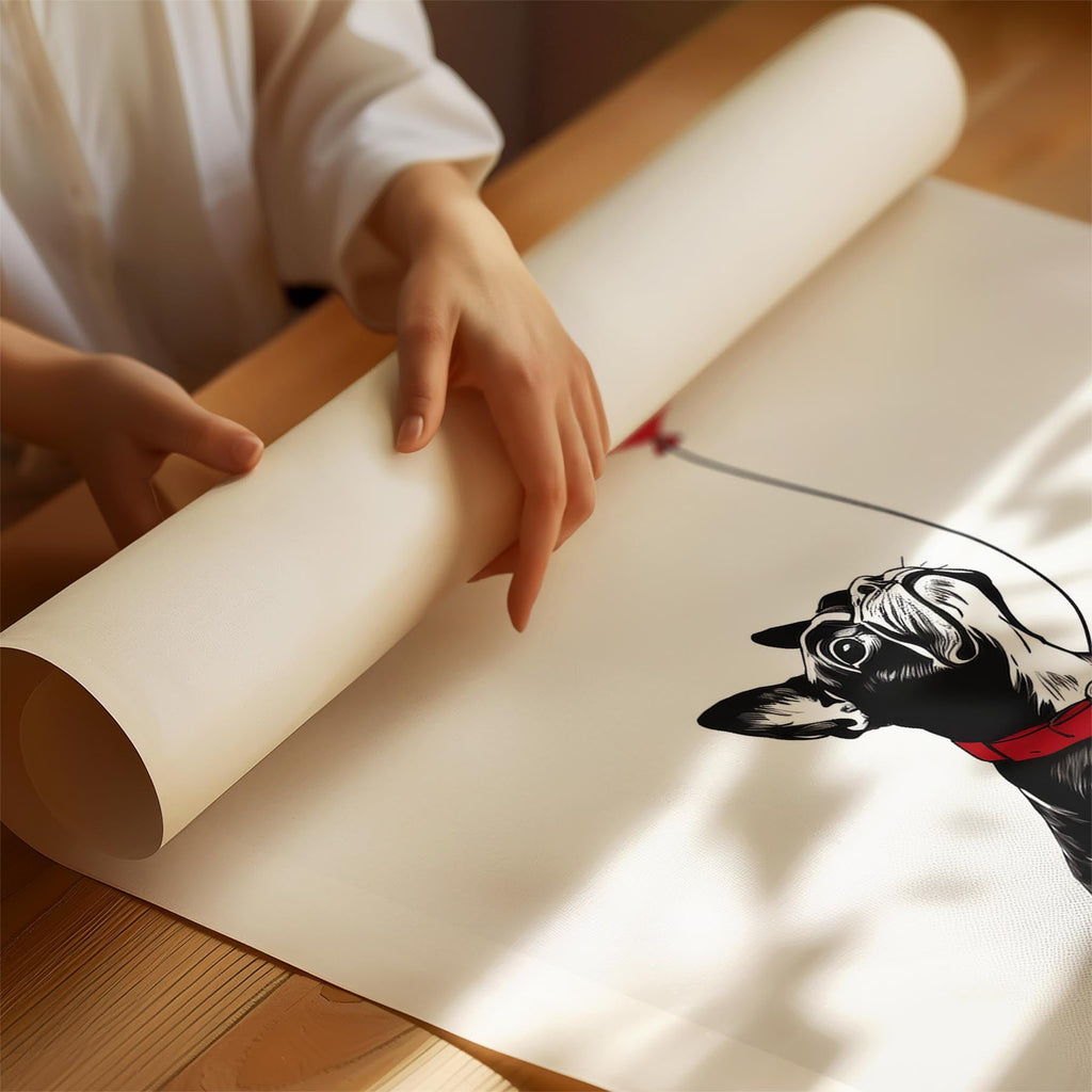 Boston Terrier DOGSY Series inspired by the Art of Banksy with text Dogsy image 1