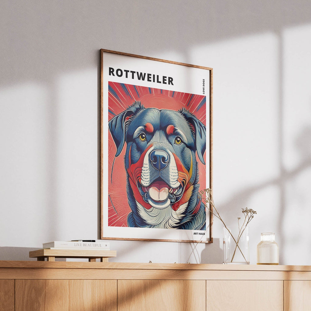 Rottweiler Hokusai Japanese Inspired Dog Series with Text image 5