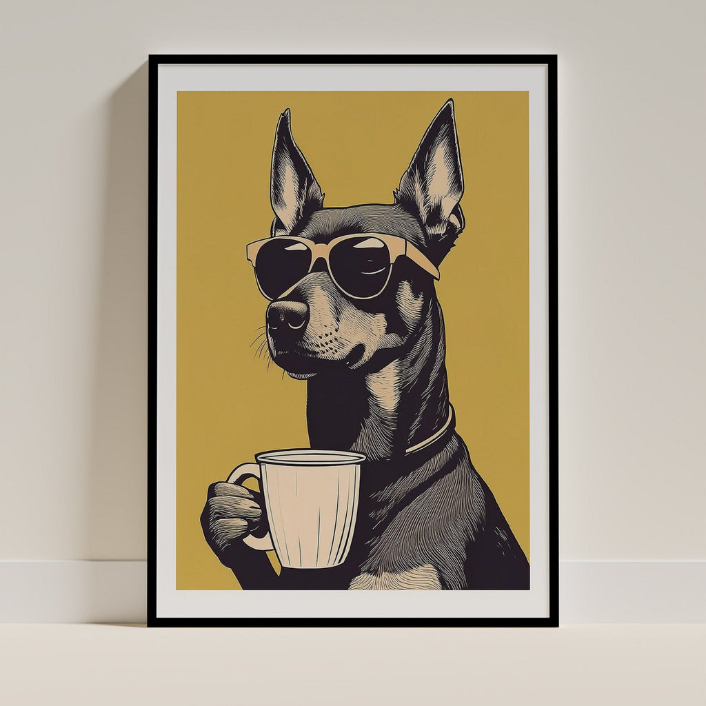 Pinscher Chillin Coffee Dog image 0