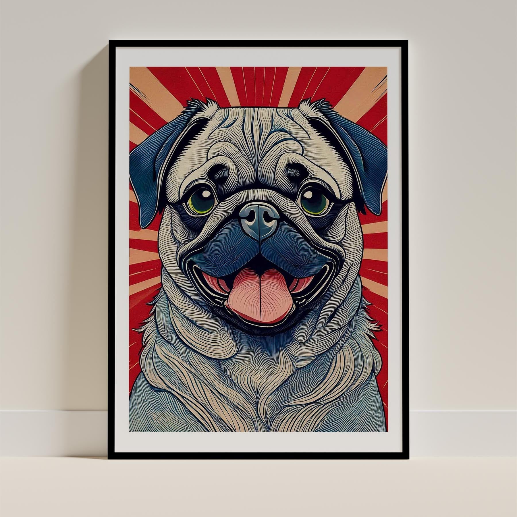 Pug Hokusai Japanese Inspired Dog Series 3 image 0