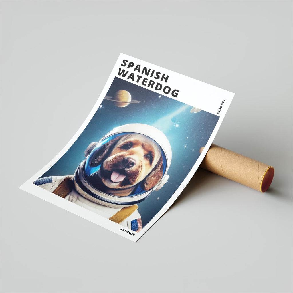 Spanish Water Dog Astronaut Dog Series with Text Astro Dog image 6