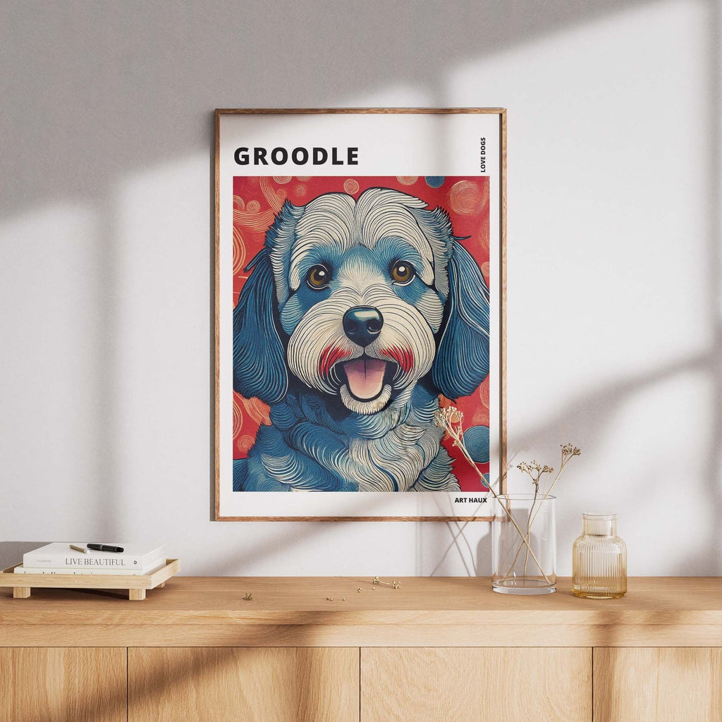 Groodle Hokusai Japanese Inspired Dog Series with Text image 7