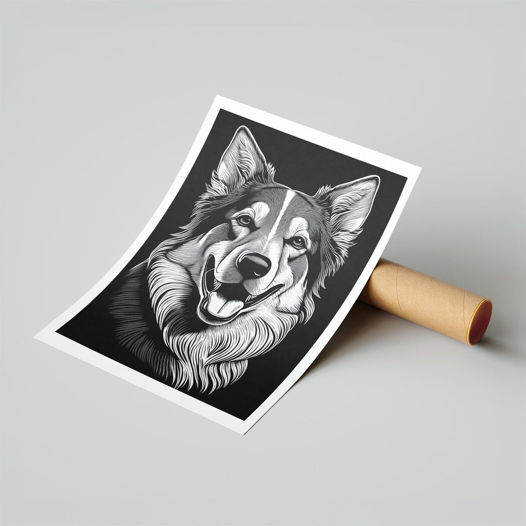 Maremma Line Dog Series in Black and White image 6