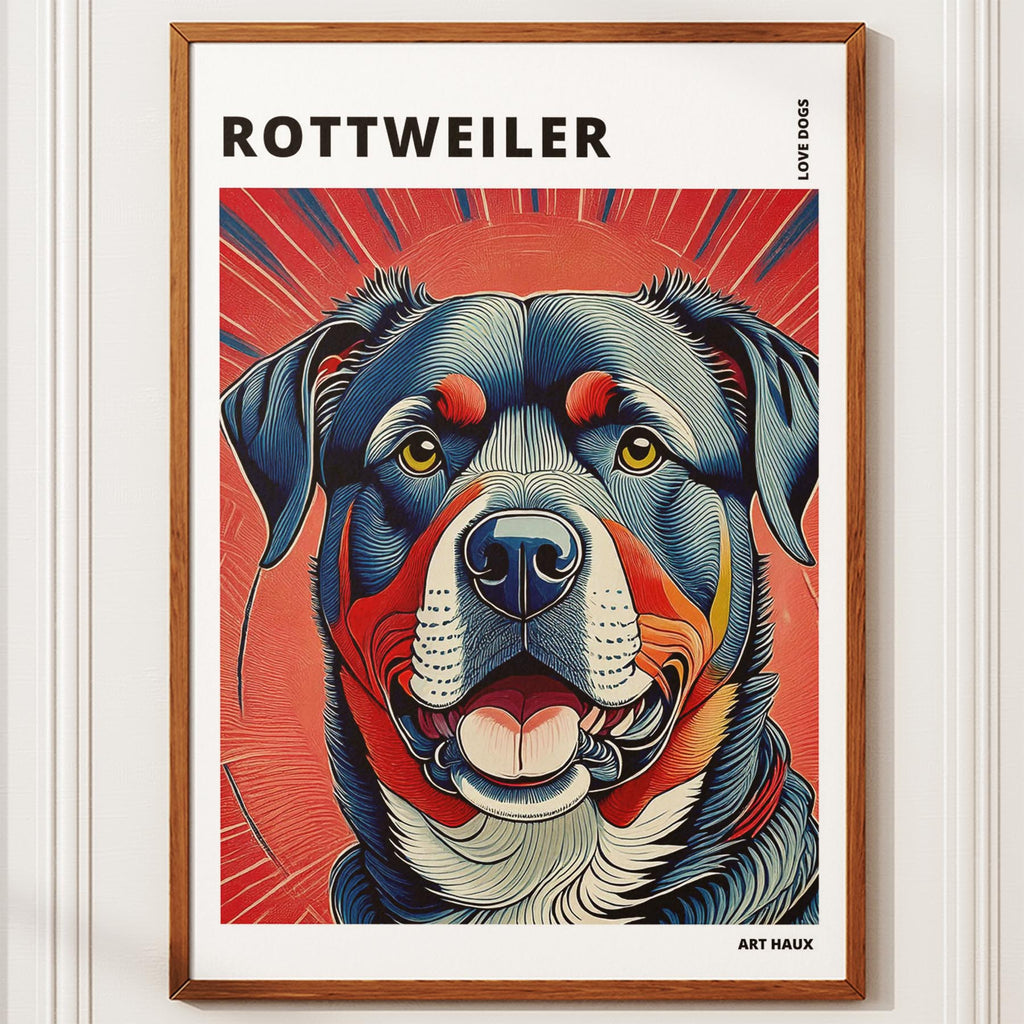 Rottweiler Hokusai Japanese Inspired Dog Series with Text image 9