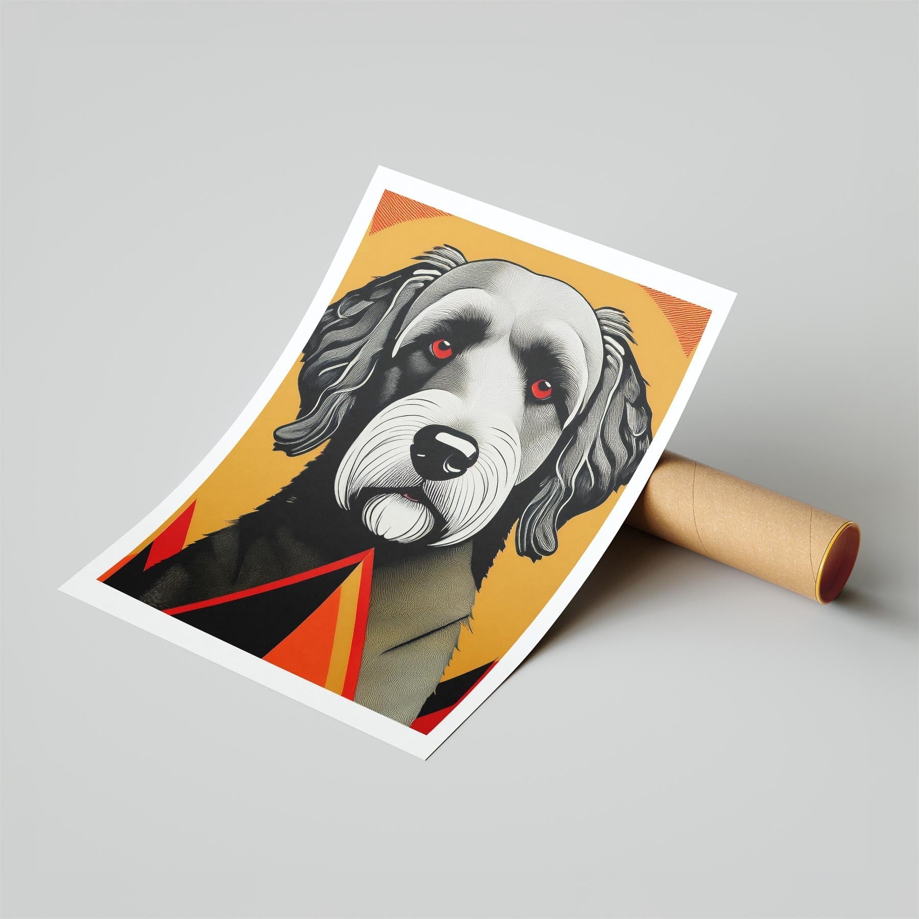 Spanish Water Dog Geometric Orange Series image 6