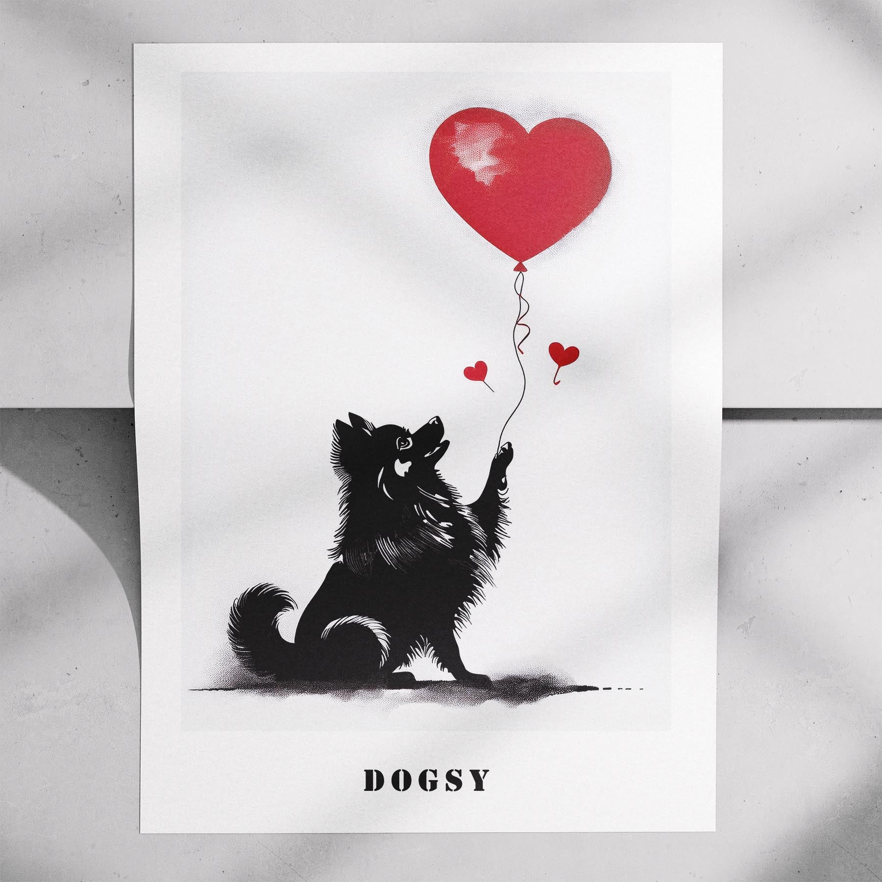 Pomeranian DOGSY Series inspired by the Art of Banksy with text Dogsy image 7