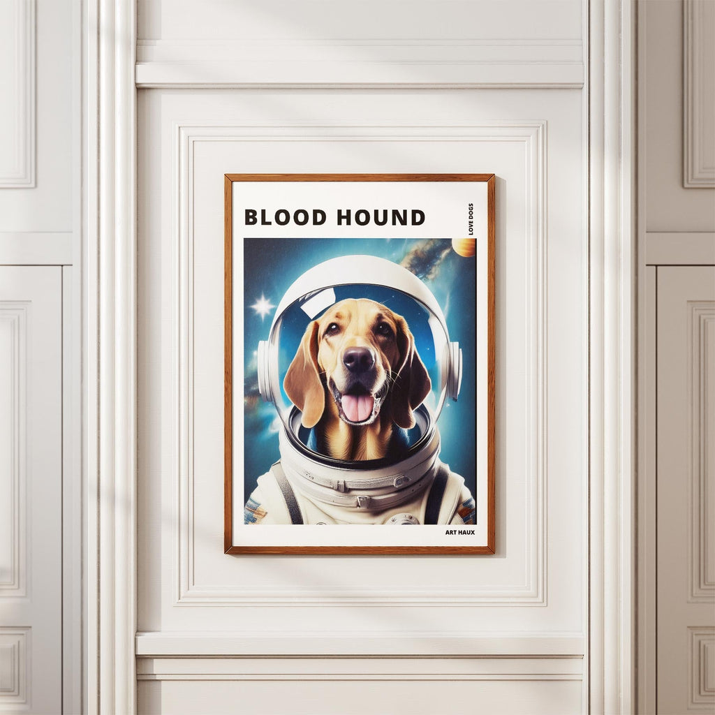 Bloodhound Astronaut Dog Series with Text Astro Dog image 3