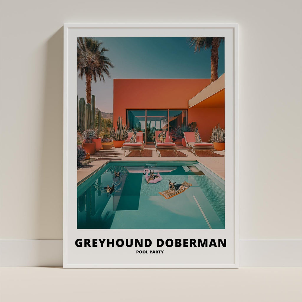 Greyhound Doberman Pool Party image 11