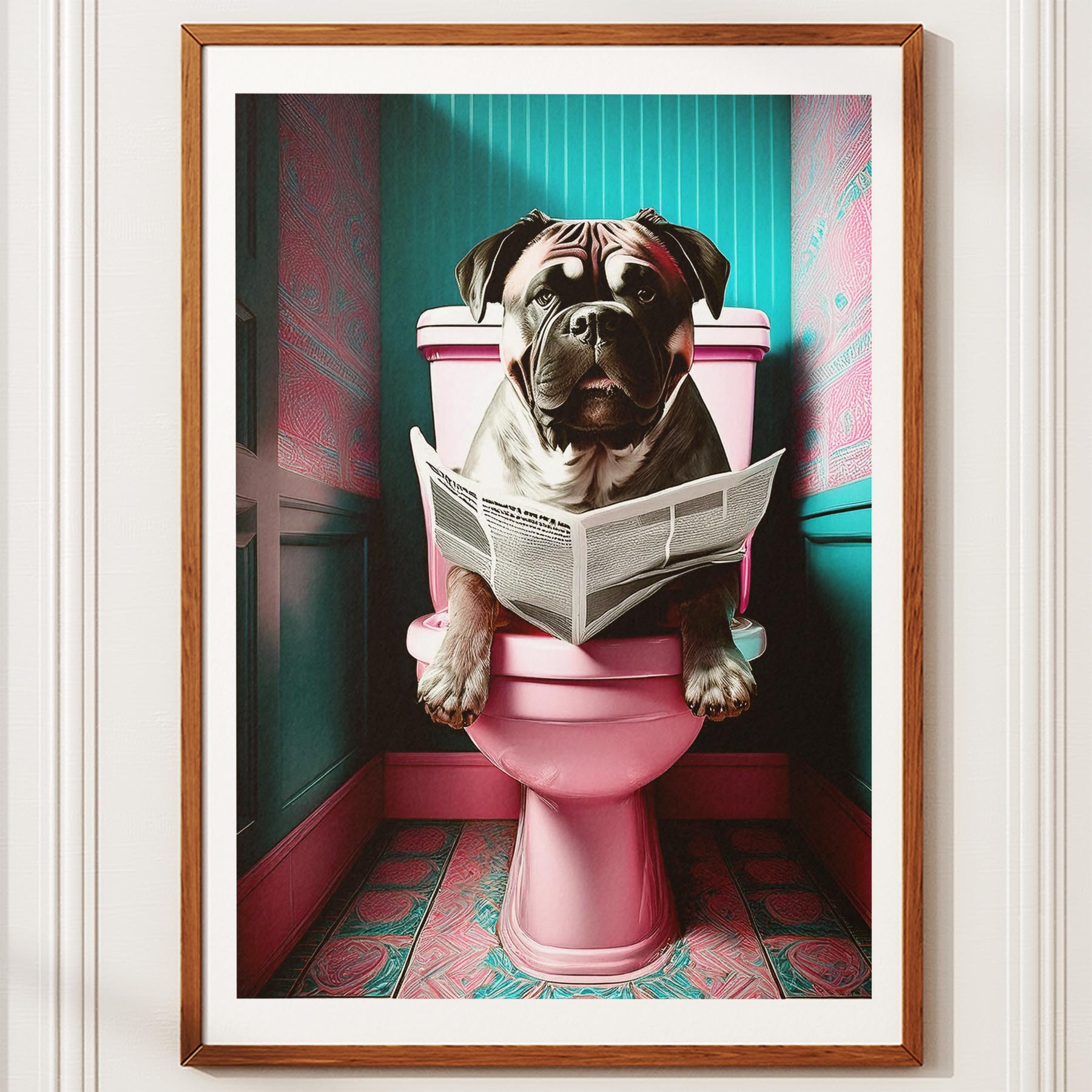 Mastiff Toilet Dogs PInk and Turquise image 10