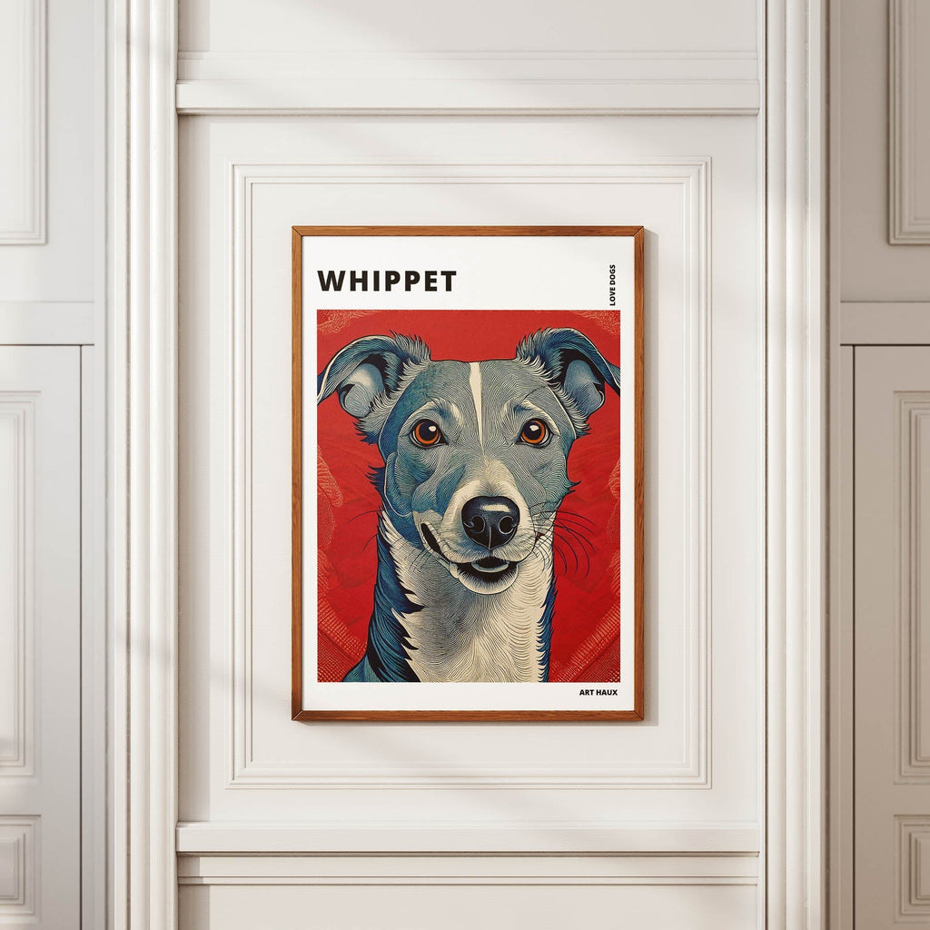 Whippet Hokusai Japanese Inspired Dog Series with Text image 3