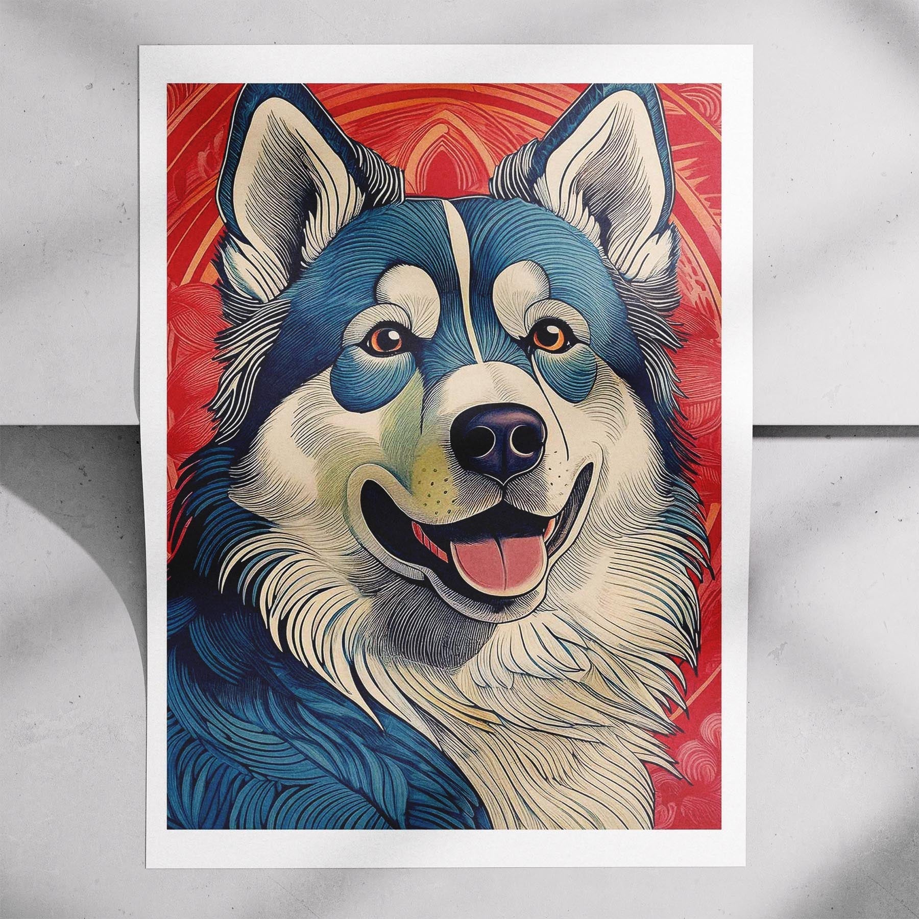 Alaskan Malamute Hokusai Japanese Inspired Dog Series 1 image 7